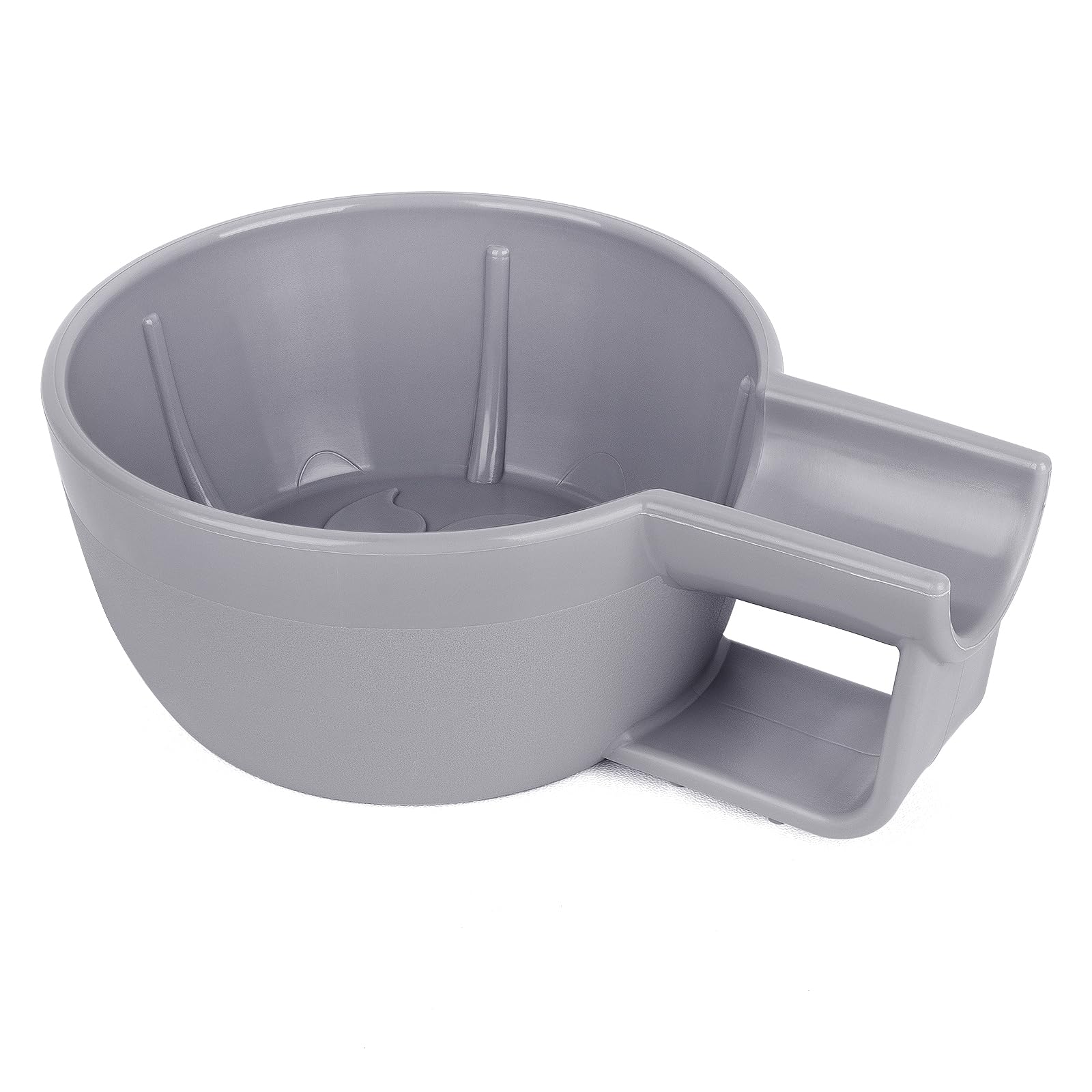 Linkidea Ciotola per sapone da barba in plastica con manico antiscivolo, bocca larga, grande capacità, creste più facili da schiumare, ciotola per crema da barba da uomo (grigio)