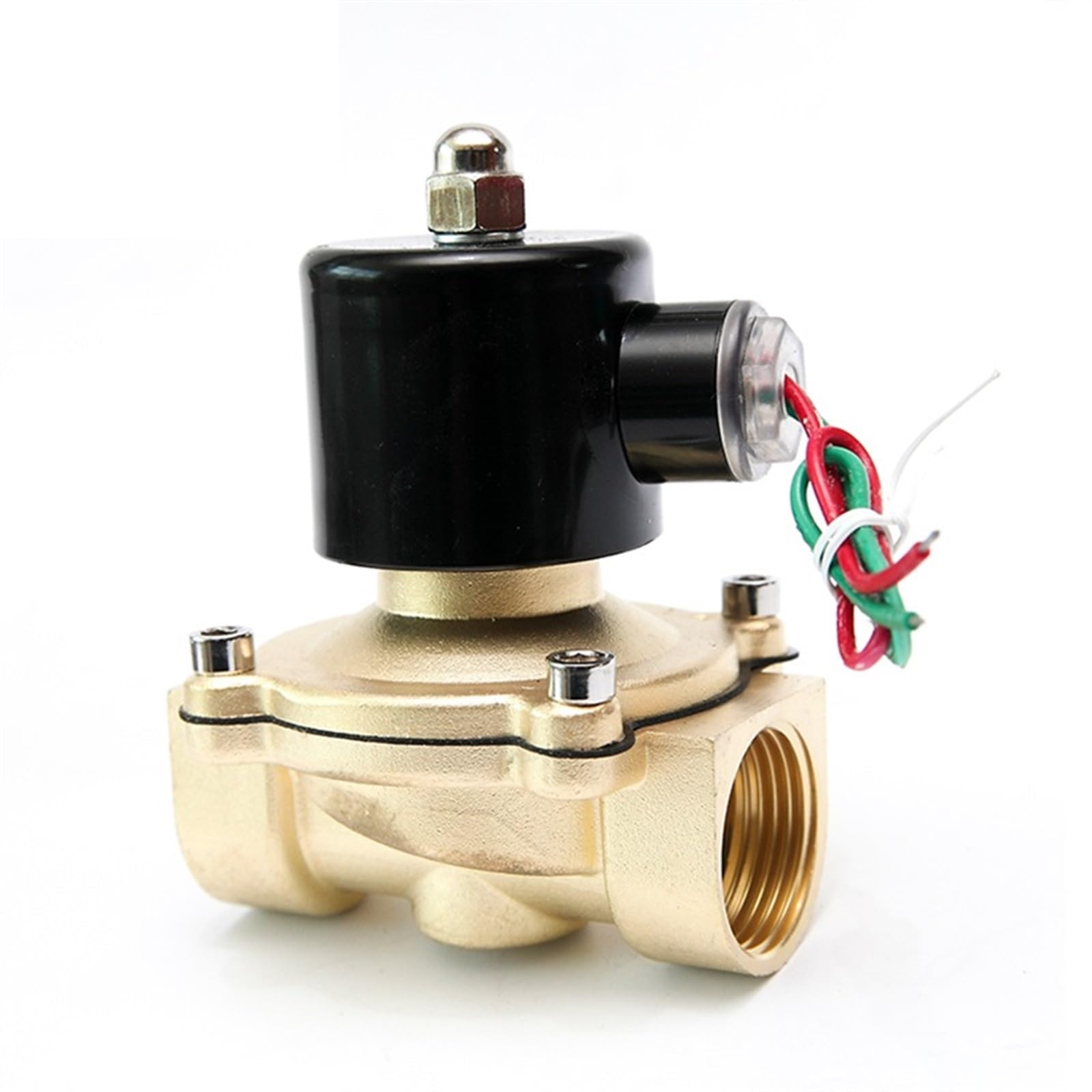 LDXMJZOT 1/8inch 1/4inch 1/2inch 1inch 2Inch 2 Way Direct Acting Solenoid Valve Water 220V 12V 24V 110V Brass Normally Closed 1Pcs(Npt-110vac,2inch)