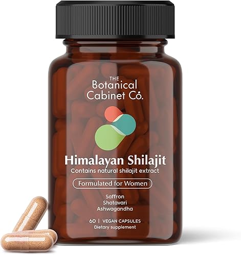 Shilajit for Women  Energy and Hormonal Balance*  Saffron, Shatavari, Ashwagandha  Natural Extracts, Lab Tested, Non-GMO, Vegan Capsules  30 Day