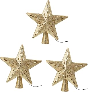 PRETYZOOM 3 Peças Topo Da Árvore De Natal Projetor De Floco De Neve De Árvore De Natal Projetor Topper De Árvore Luz De Árvore De Natal Projetor De Floco De Neve Giratório Lâmpada De