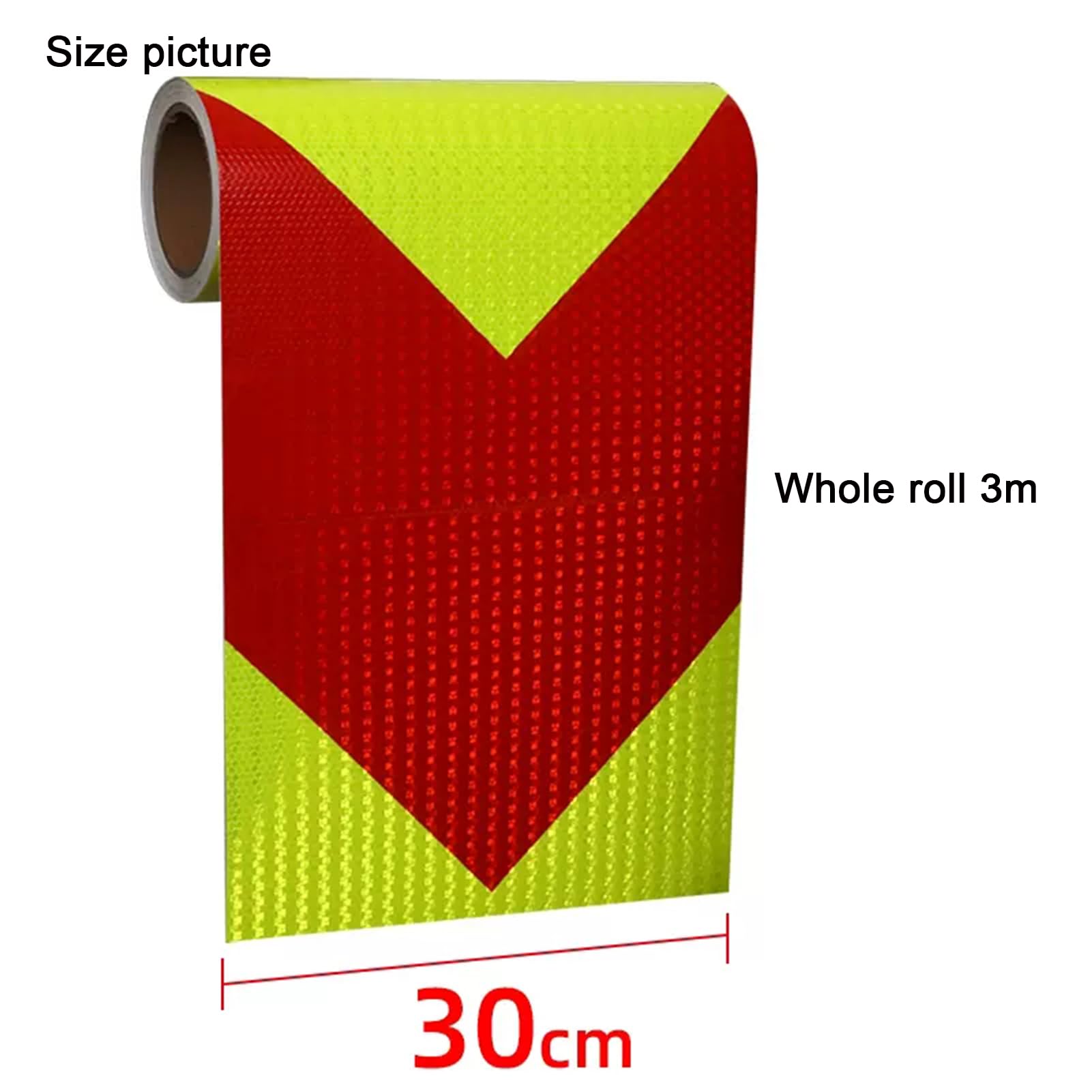 Reflektierendes Band, selbstklebendes reflektierendes Band, Reflektierendes Klebeband, selbstklebend, Reflektor-Aufkleber, Warnband, 30 cm x 3 m, mehrfarbig(Bright Red Yellow)