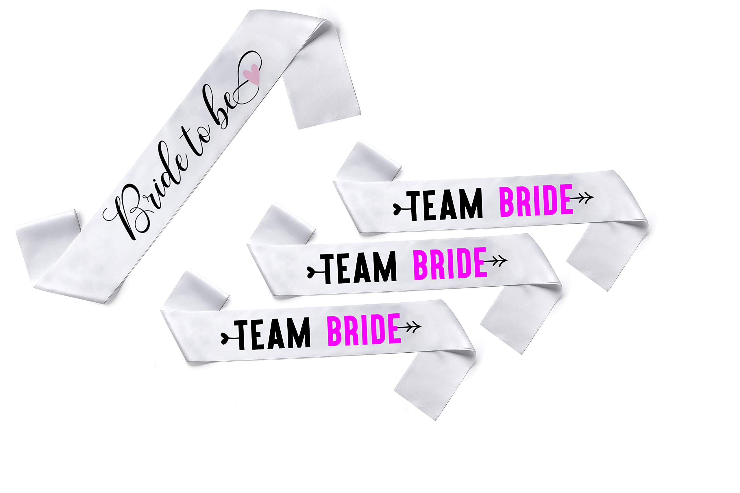 Hubops 4 Pcs 1 bride to be + 3 TEAM BRIDE Sash for Bride and Girls Night Out Games Supplies Party Decoration pack of 4 sash