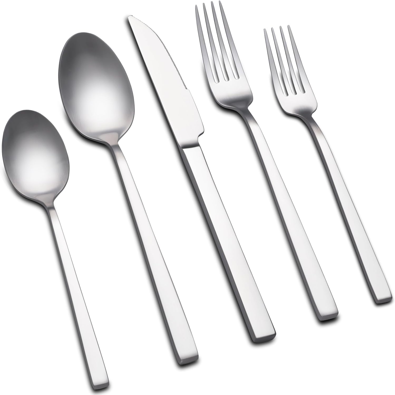 Forged Silverware Set for 8, Stainless Steel Matte Flatware Sets — Amazon image 8