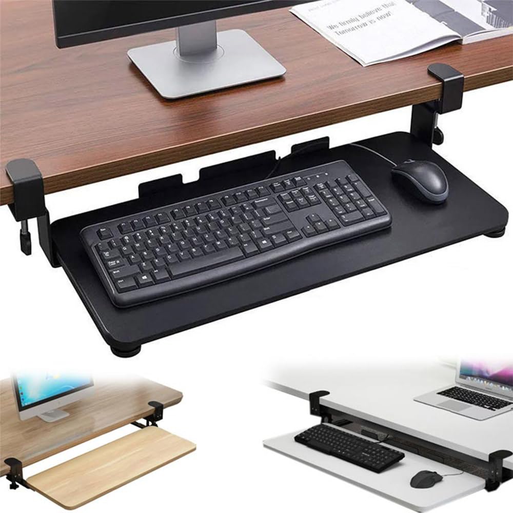 Amazon.co.jp: キーボードスライダー pcデスク 高さ調整可能 後付け
