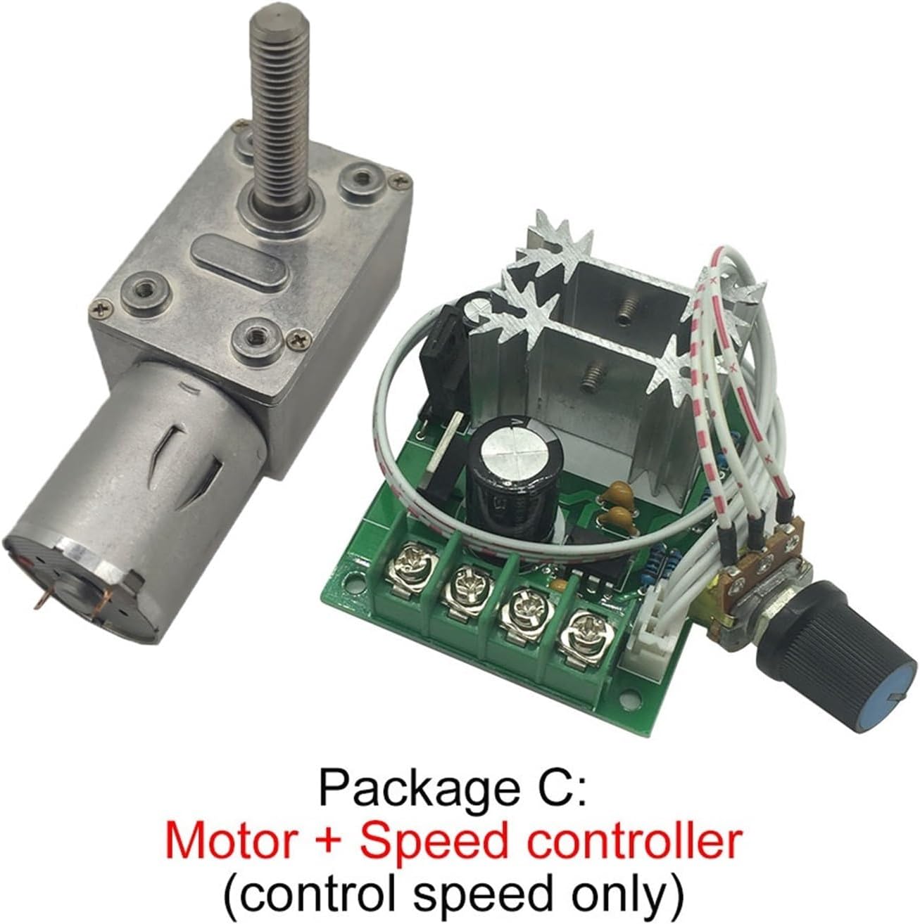 パッケージP 12V 6rpm DCウォームギア付き電子スターター低速減速機 JGY370-M8 ねじ付きシャフト長さ33mm