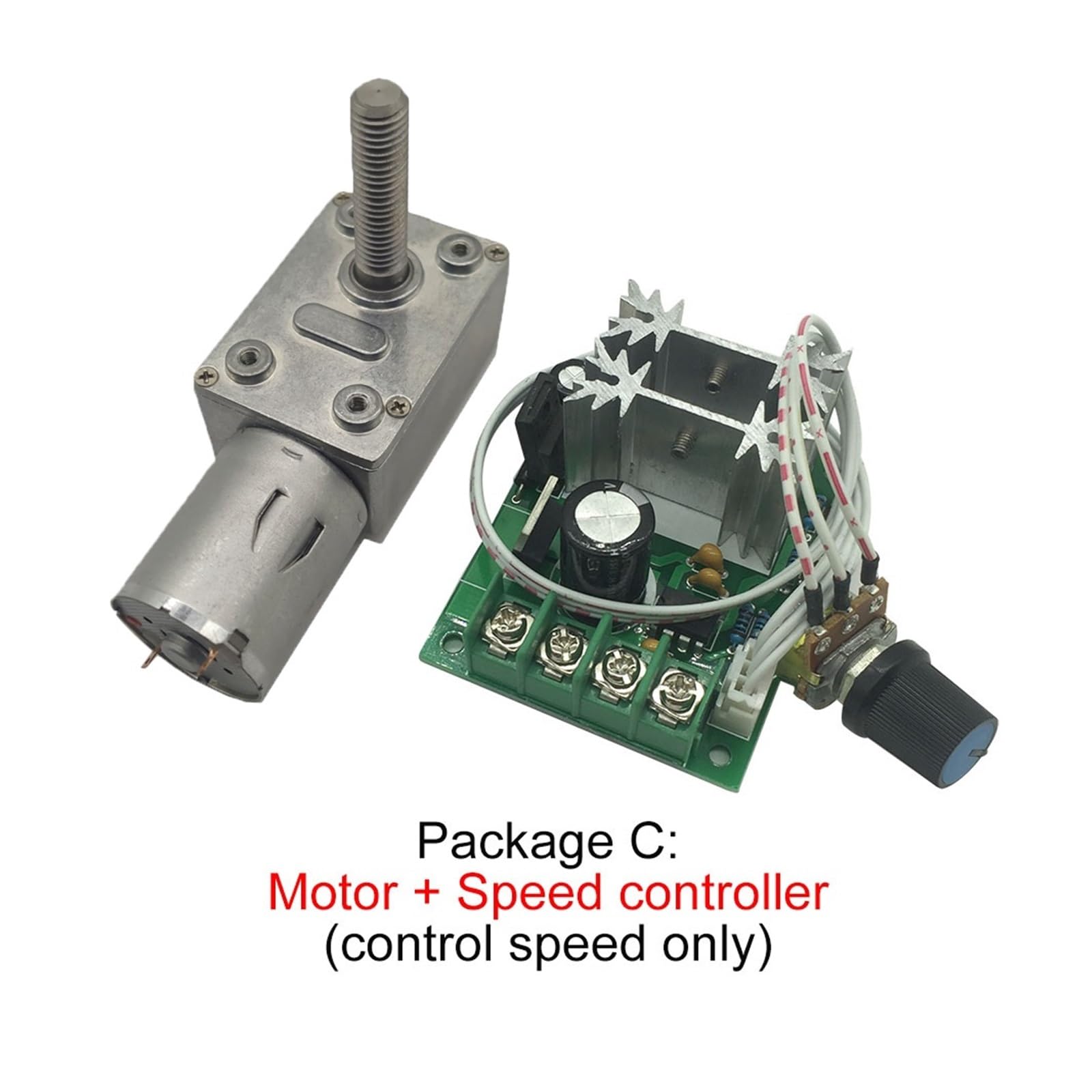 Paket P 12 V 40 U/min DC-Schneckengetriebe mit elektronischem Anlasser, Niedriggeschwindigkeitsreduzierer JGY370-M8, Gewindeschaftlänge 33 mm