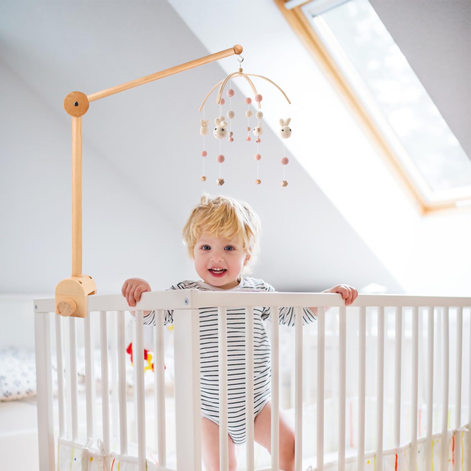 Support mobile réglable pour table à langer pour chambre d'enfant, support mobile en bois pour bébé, support mobile à suspendre, lits d'enfants et tables à langer, jouets