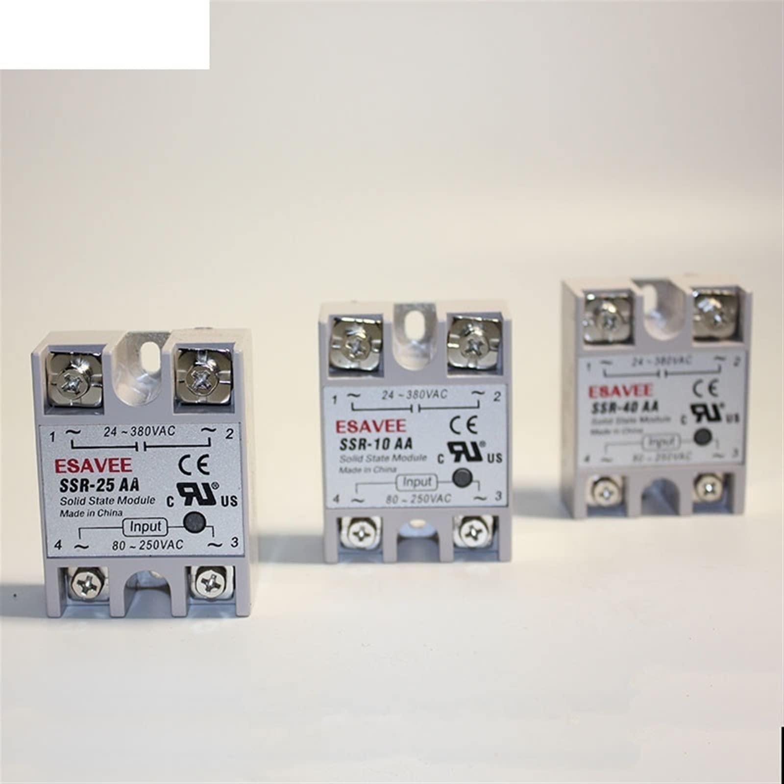 Halbleiterrelais SSR-10AA/25AA/40AA 10A 25A 40A Eigentlich 80-250 V AC bis 24-380 V AC SSR 10AA 25AA 40AA Halbleiterrelais Elektronisches Zubehör (Size : SSR-25AA)