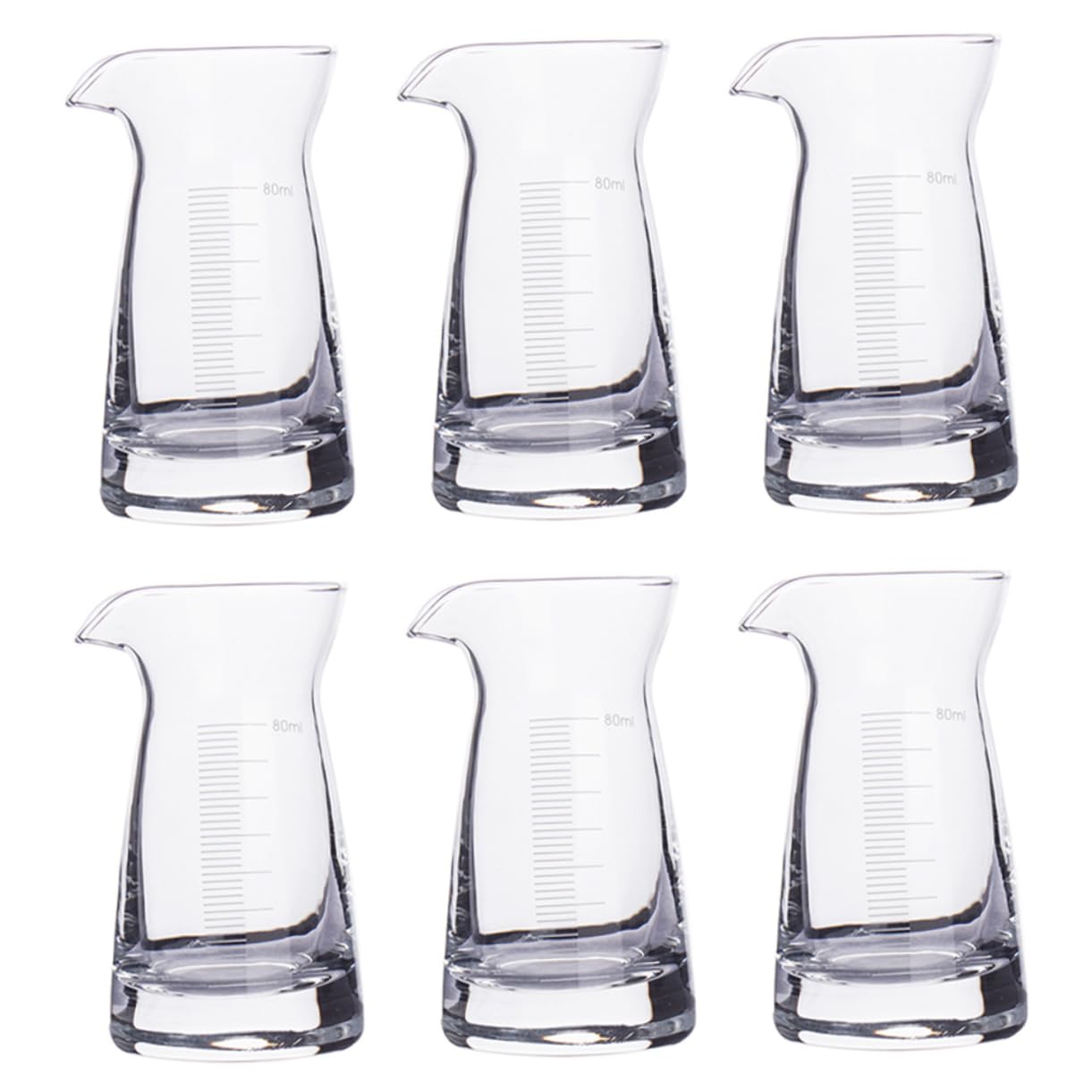 LABRIMP 6pezzi Bicchieri Graduati da Misuratori Liquidi con Scala Chiara per Bar e Cucina Accessori per Cocktail e Bevande