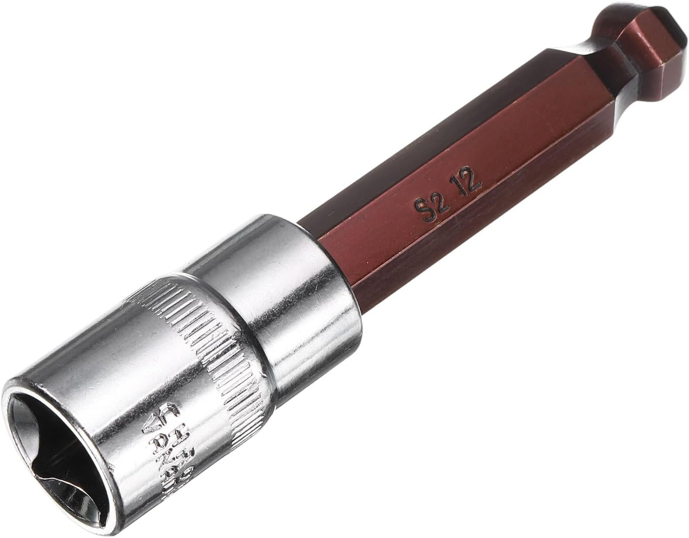 HARFINGTON 12mm Ball End Hex Bit Socket 1/2" Square Drive Metric Extension Impact Bit Power Nut Driver Set S2 & CR-V Steel Socket Ratchet Wrench Bits