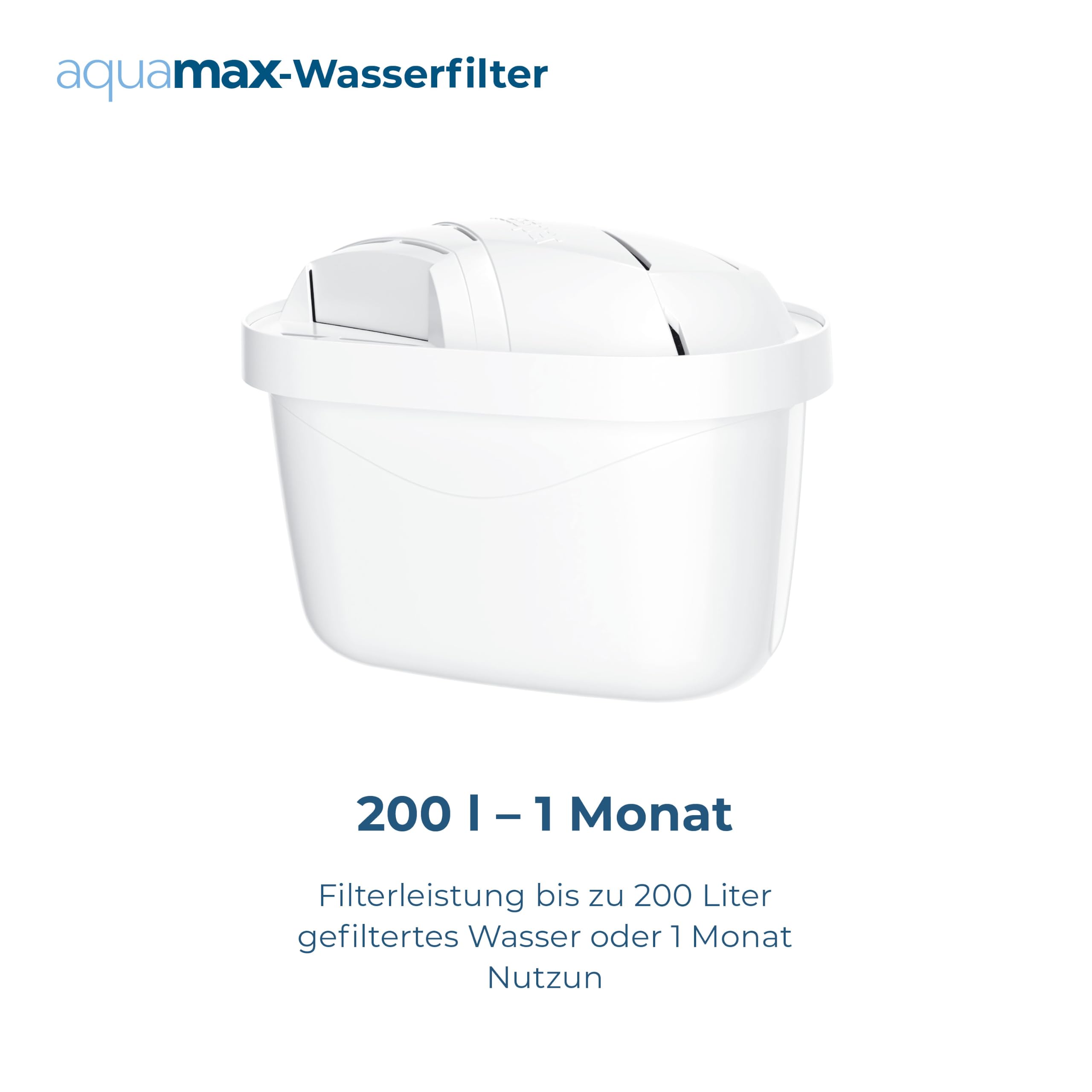 Wessper Wasserfilter Kanne Glas 3 L, Set Wasserkanne und 2 Filterkartuschen, Kompatibel mit Brita Maxtra, Wasserkaraffe für Trinkwasser mit Ersatz Filter - Weiß