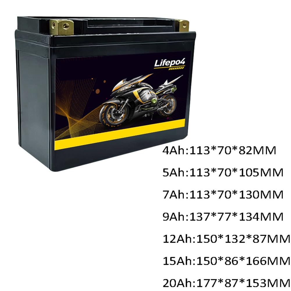 Akumulator rozruchowy LiFePO4 12V (4Ah, 5Ah, 7Ah, 9Ah, 12Ah, 15Ah, 20Ah) do motocykli, skuterów i motorowerów – litowy akumulator Powersport 12V