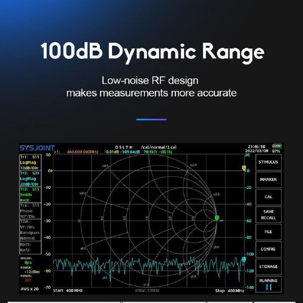 SV4401A 7 "HD VNA Vector Network Analyzer Kit, con memoria de 8GB, 100dB para rango DINÁMICO, para diagnóstico de cable de red
