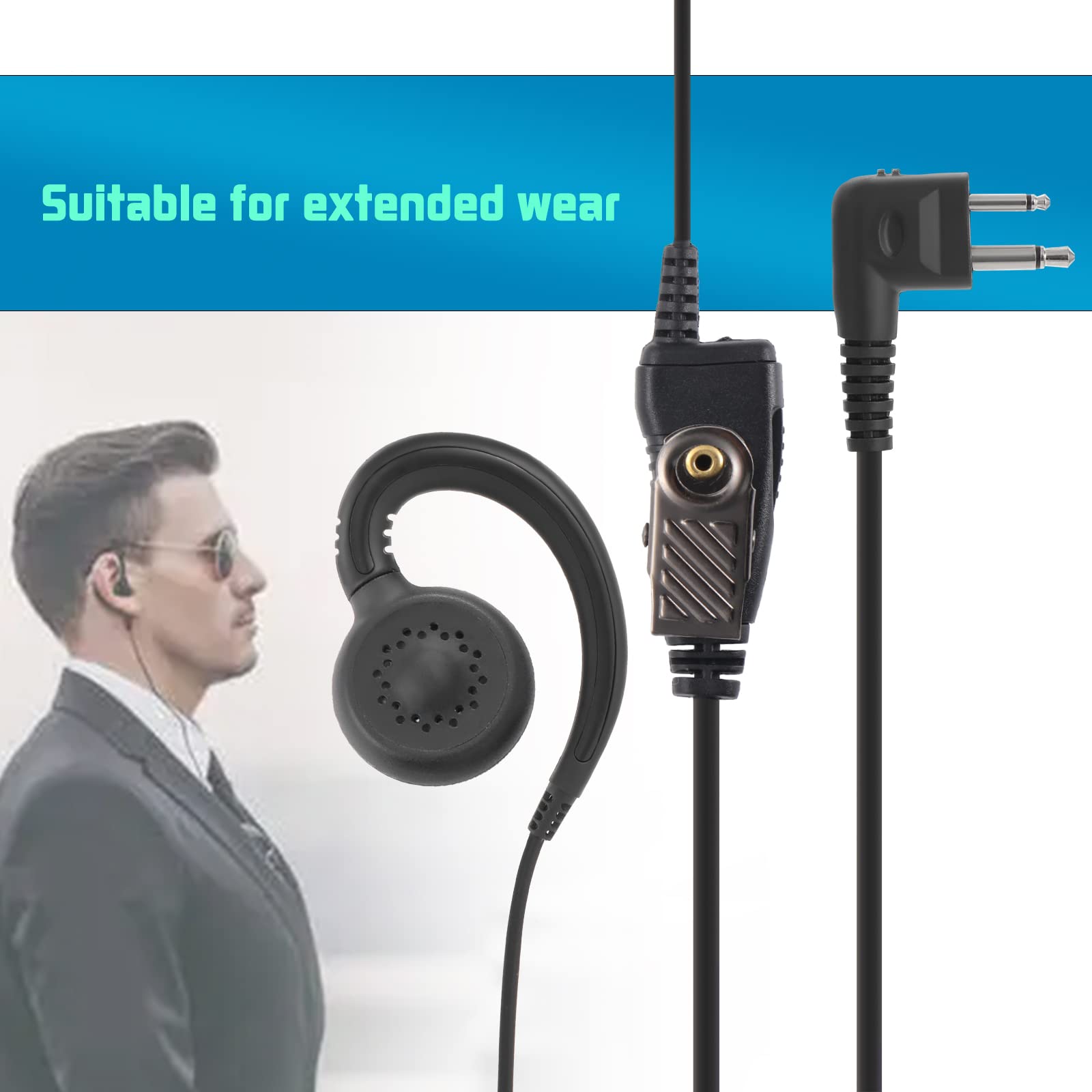 Auriculares Walkie Talkie UAYESOK Con Micrófono - Compatible Motorola, Hytera, Yaesu, Clip En G, 5 Piezas