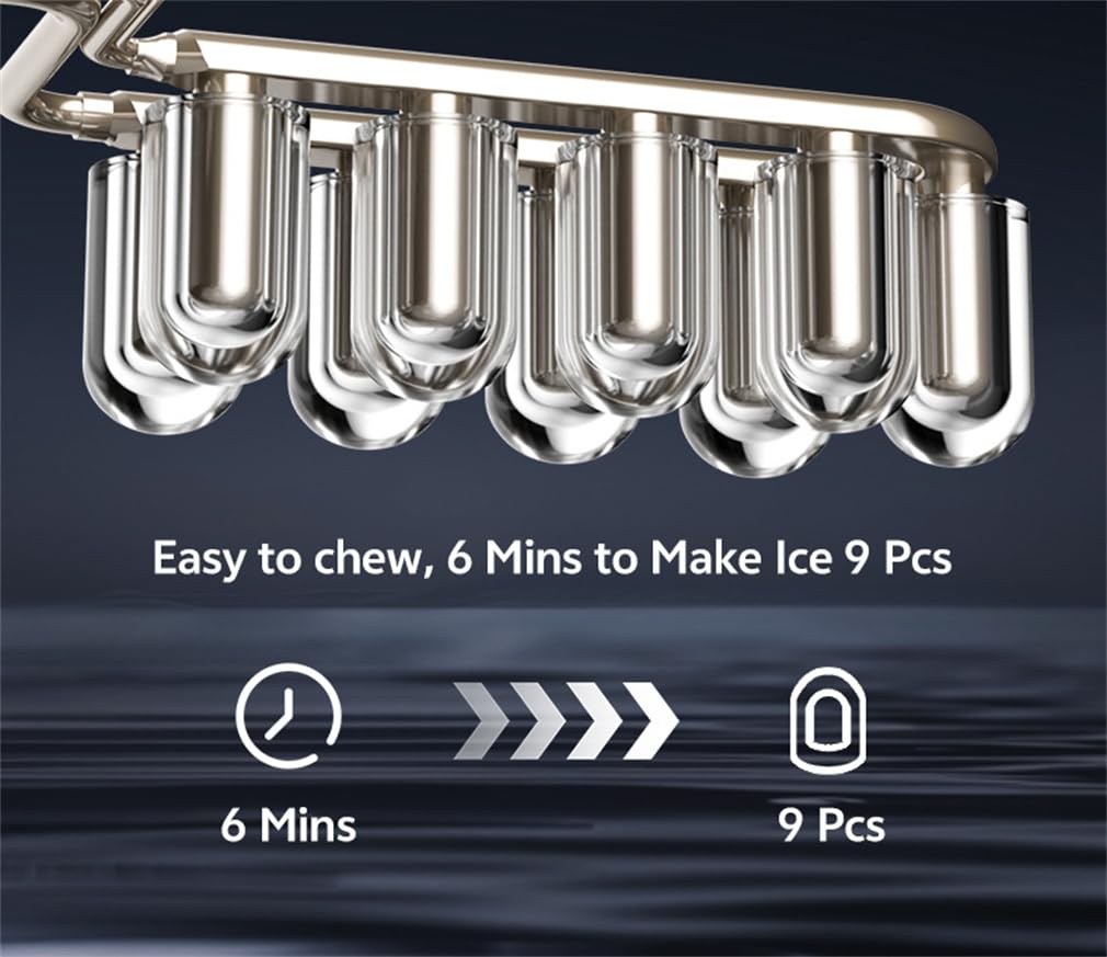 Small Portable Home Ice Maker, Ice-Making Machine, Equipped with Automatic Cleaning Function, Quick Ice Dispensing, Suitable for Family and Outdoor Dining