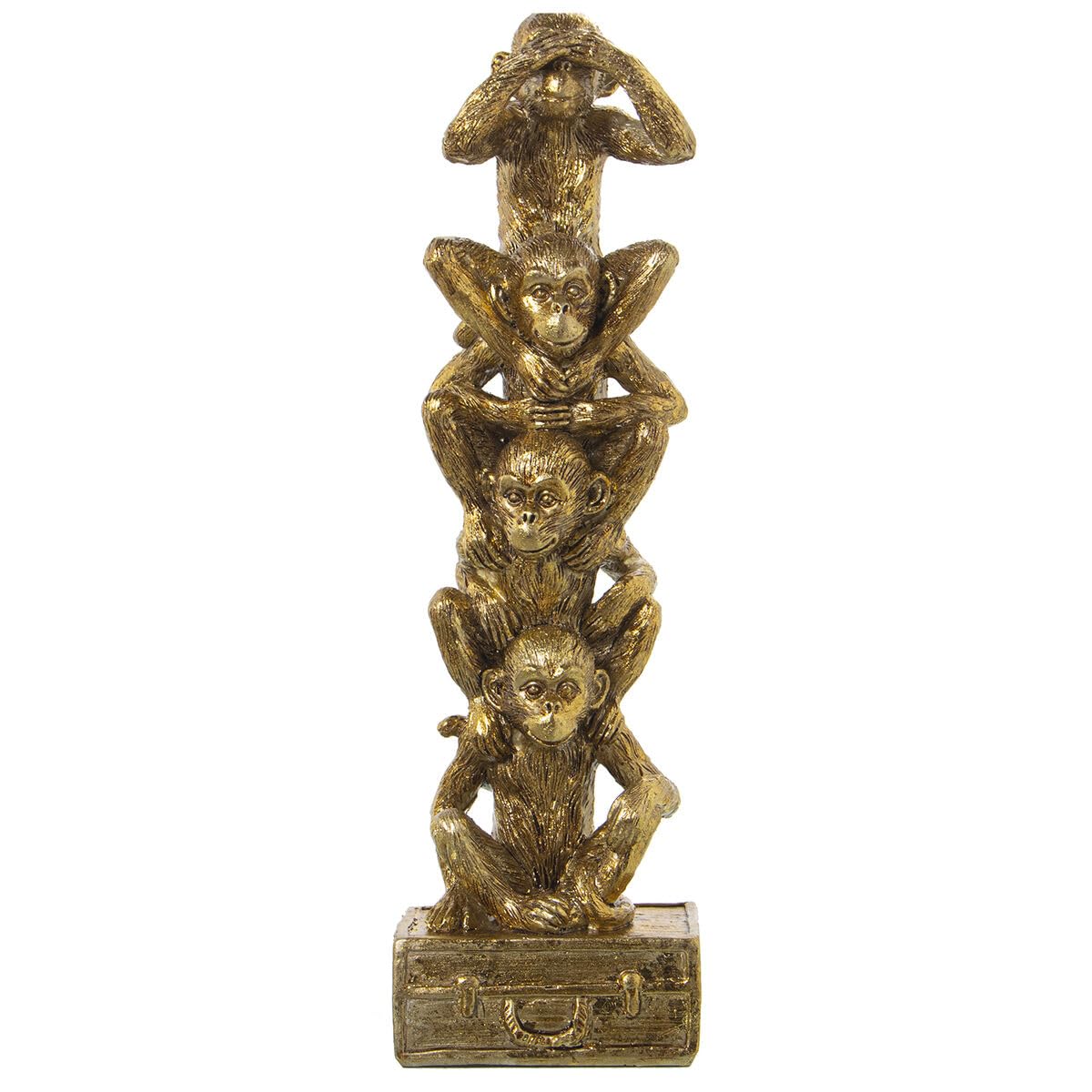 Alexandra House Living Figura Decorativa Dorado Acrílico Plástico Melamina Mono 9 x 6 x 29 cm