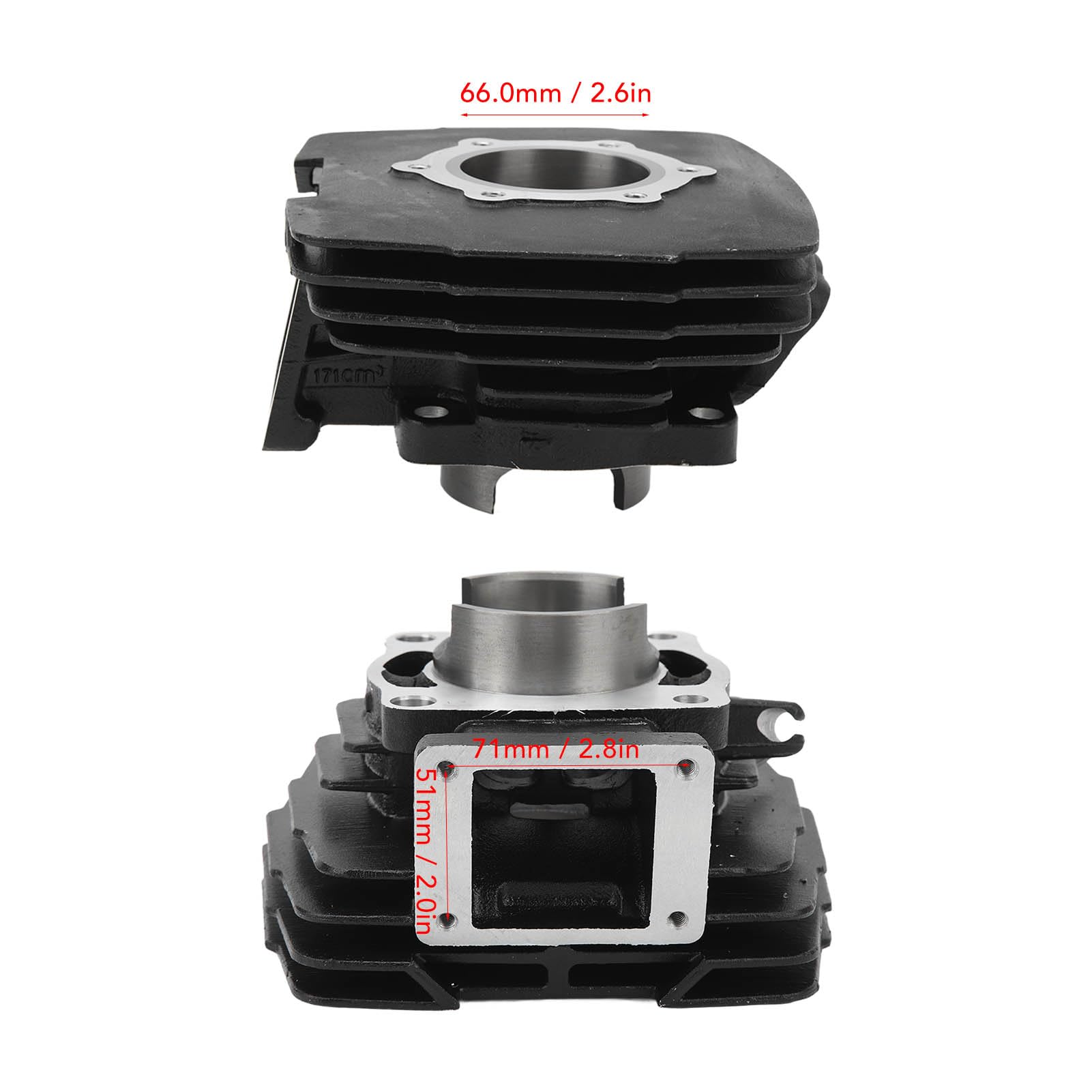 Pongnas Kit di Ricostruzione Premium per estremità Superiore Cilindro da 66 Mm per Serie DT175 MX175 1979-1981 Sostituzione Completa della Guarnizione della Testata del Pistone