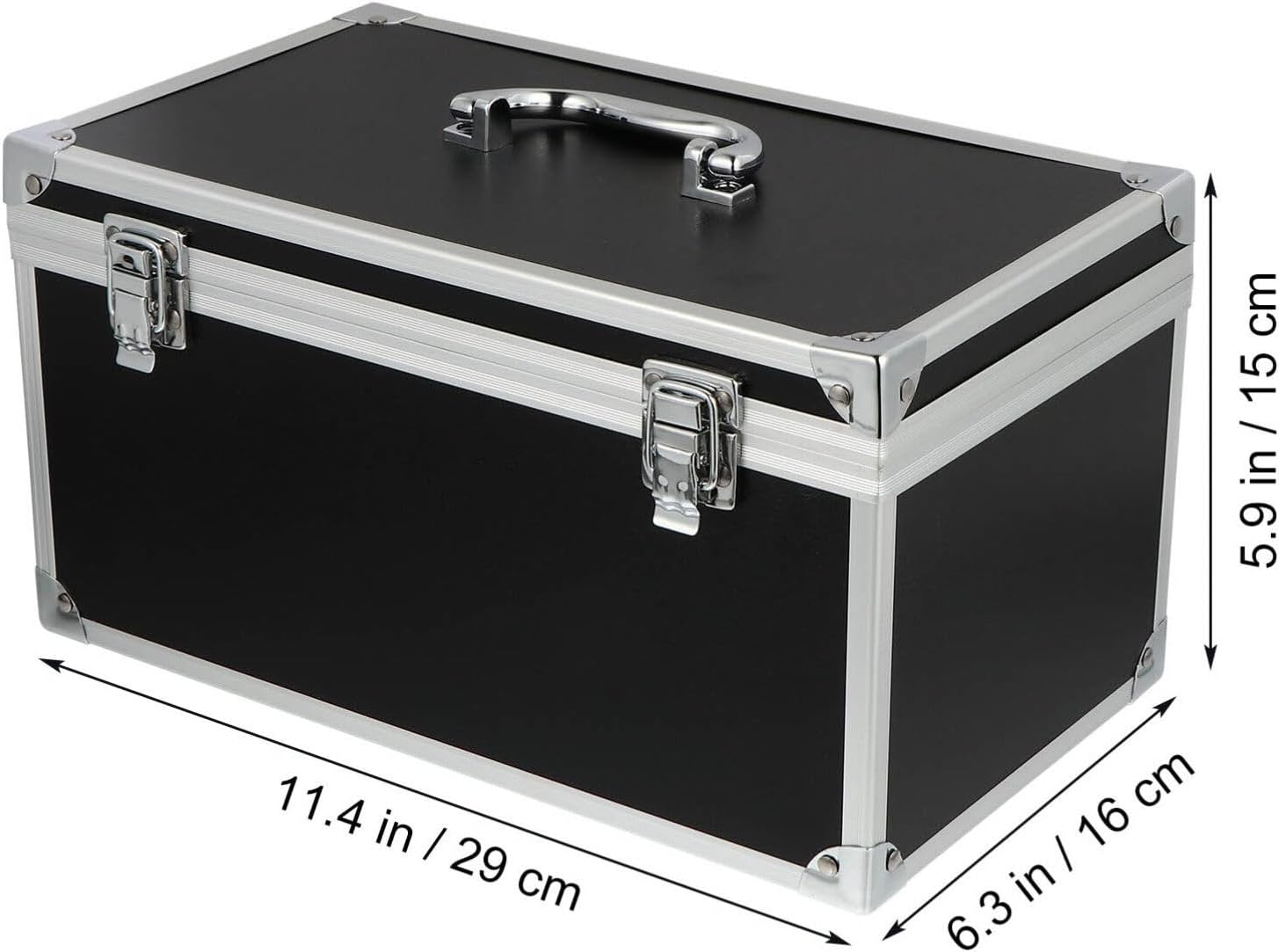 Angoily Aluminum Alloy Tool Box Portable Parts Box Multifunction Hard Storage Case with Pick and Foam Protects Electronics, Tools, Cameras and Testing Equipment 11.4x6.3 inch