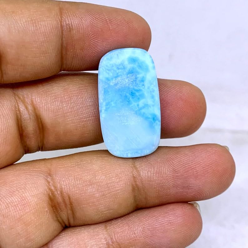 Larimar cabochon rectangle 26x14mm pour création de bijoux DIY - 5
