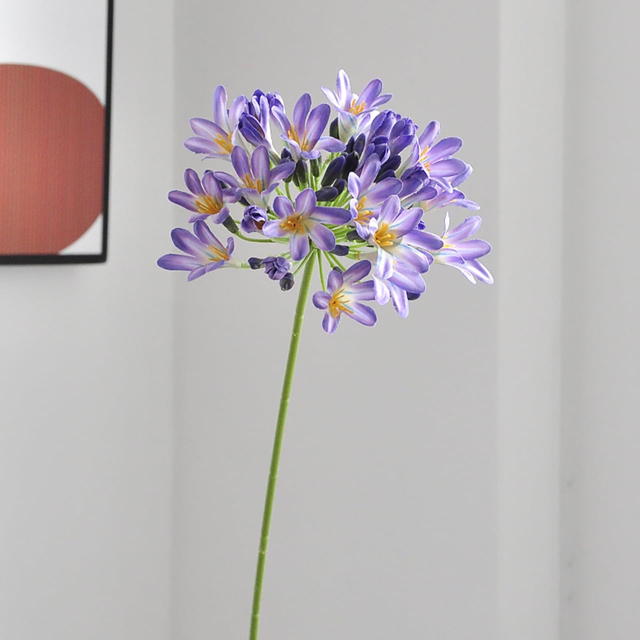 Kijing Blue/Purple Artificial Agapanthus Flowers 3 Pack 75Cm Artificial Flower Vase Decoration For Wedding Home Office Floral Arrangement Party Festival ( )