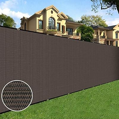 Sunnyglade 6 feet x 50 feet Privacy Screen Fence Heavy Duty Fencing Mesh Shade Net Cover for Wall Garden Yard Backyard (6 ft X 50 ft, Brown)