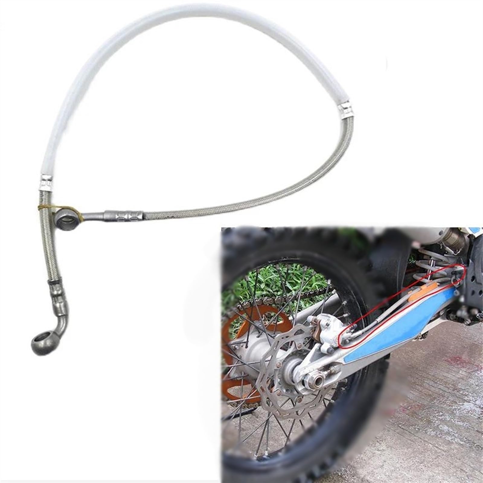 Hydraulikbremsschlauch Universal-Motorrad-Bremsölschlauch, Bremsleitung, Motorrad, Edelstahl