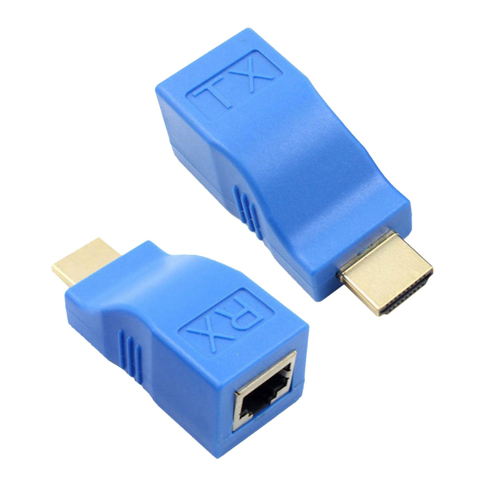 ATORSE 2 Pcs Extender to Over Cat 5e/6 Network Ethernet 4K Adapter Blue-image-16