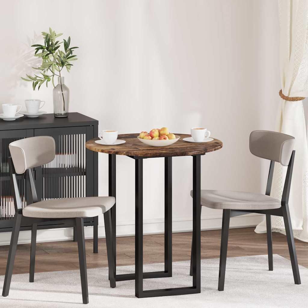 Plateau de table rond pour l'extérieur - Aspect bois recyclé - Résistant aux intempéries - 1,5 cm d'épaisseur - Design moderne et durable - Plateau de table de jardin de rechange pour terrasse