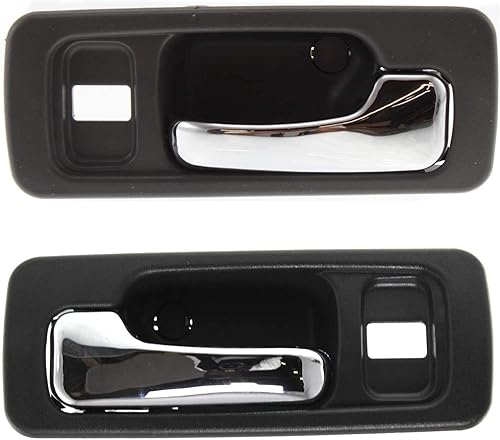 Evan Fischer Juego de manijas de puerta interior compatibles con Honda Accord 1990-1993, bisel gris con palanca cromada Sedan frontal, lado del