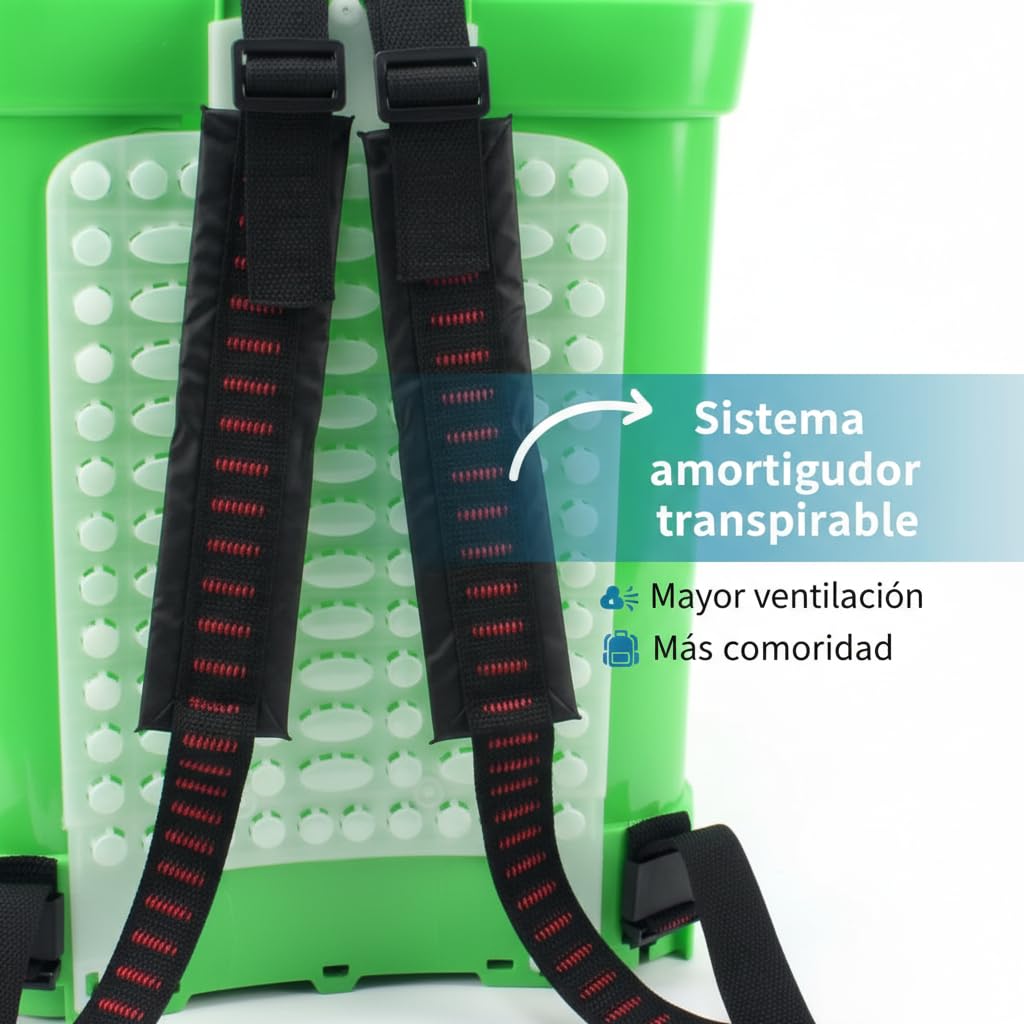 Pulverizador Mochila 16L Manual y a Batería 12V 8Ah para Jardín y Fumigación