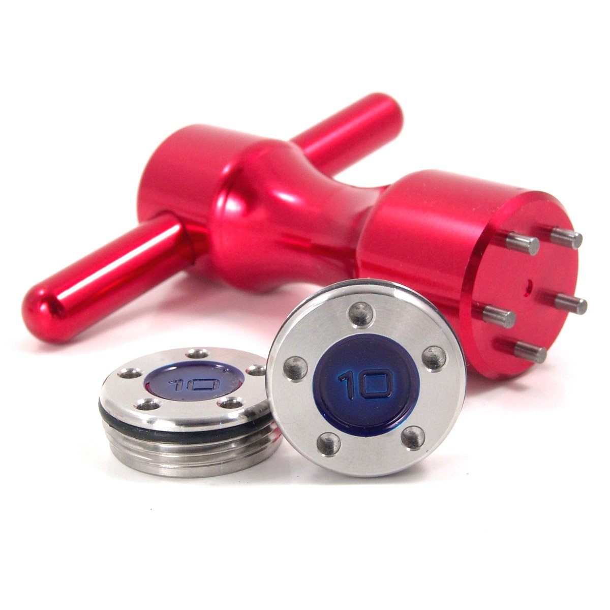 19th Hole Custom Shop 2 of 10g Blue Weight for Scotty Cameron Putters with Wrench Tool (Red)