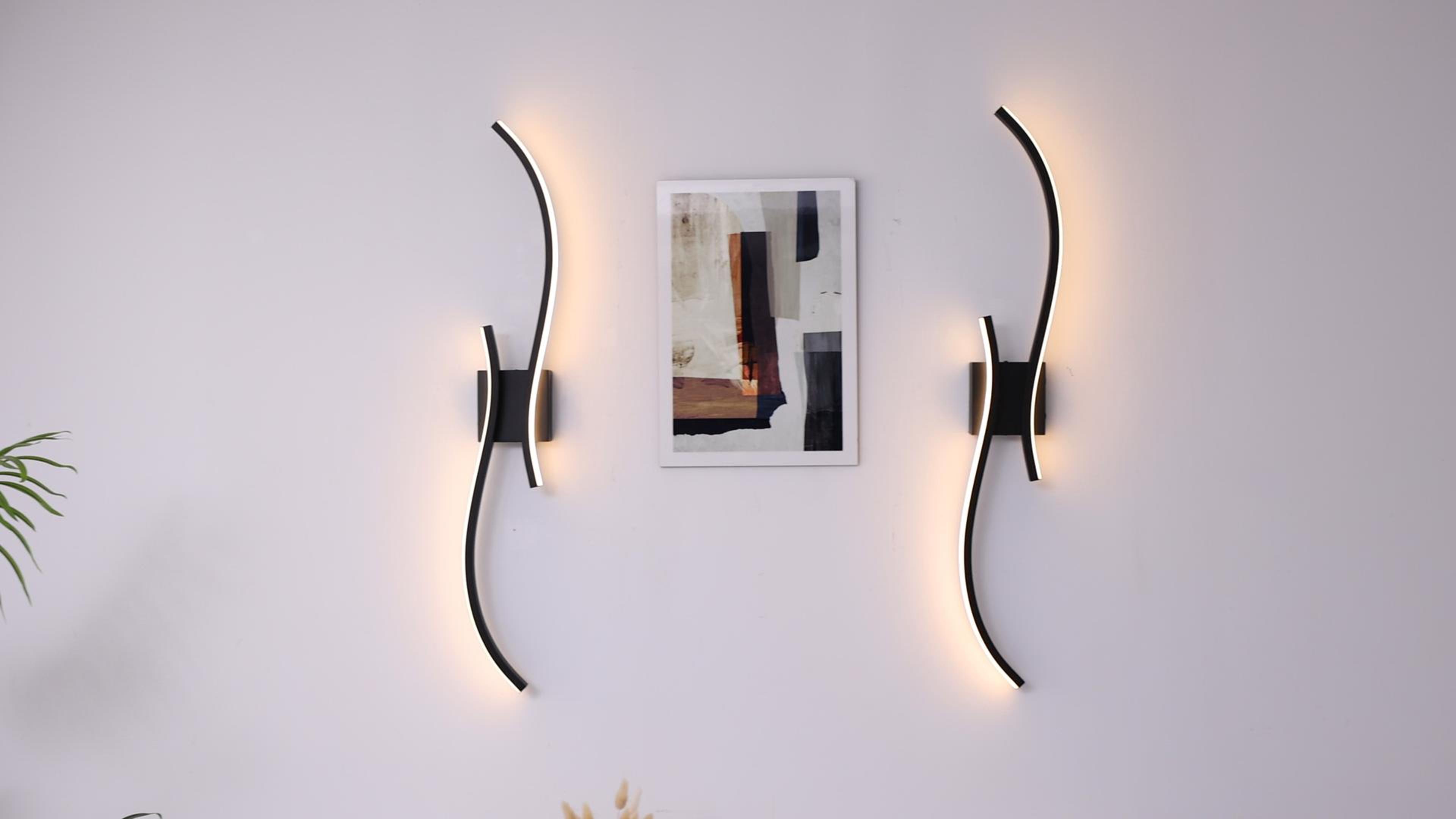 Image of Battery Operated Wall Sconces Set of 2, Rechargeable Dimmable Battery Wall Light with Remote Control, Brushed Nickel LED Wireless Wall Light for Living Room Bedroom Hallway，31.5inch (Brushed Nickel)