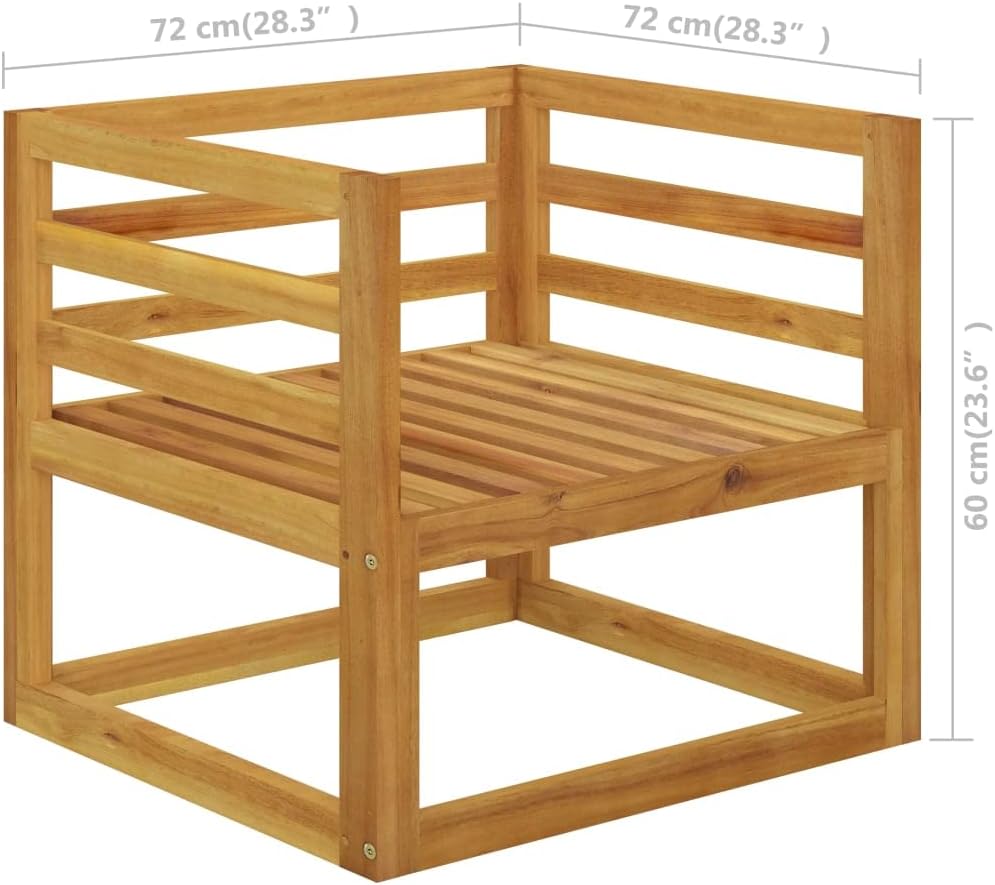 Patio Chair with Dark Gray CushionsOutdoor Seating,Comfy Accent Chair,Outdoor Sectional Sofa Units,Backyard Furniture,for Porch, Balcony, Patio, Deck Backyard, Garden, Solid Acacia Wood