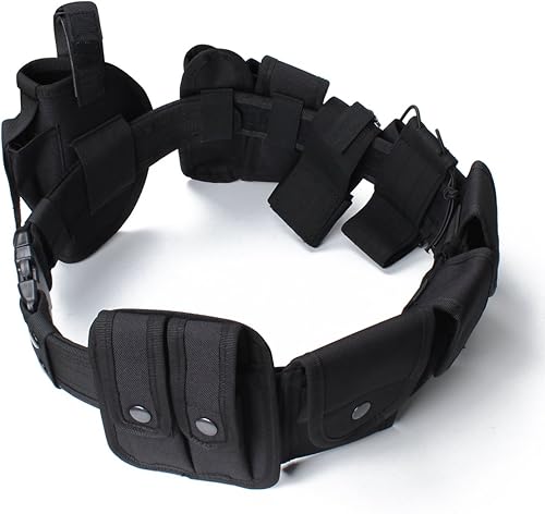 Miniatura 2 de Cinturón táctico con 10 piezas de bolsas, juego de funda para aplicación de la ley, sistema de equipo modular de seguridad, militar, cinturón de