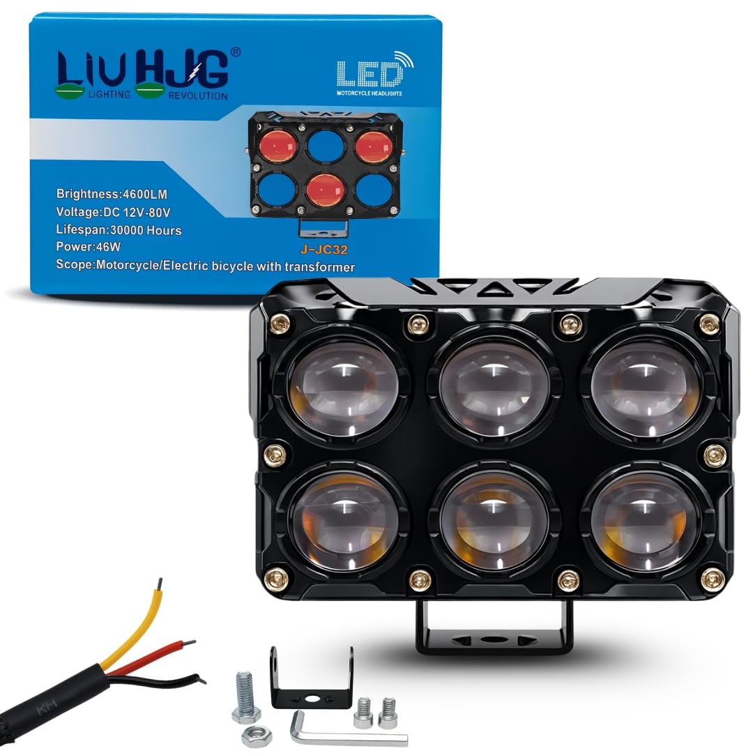 LIU HJG JC32 6 LED High Bright Fog Light Waterproof & Dustproof