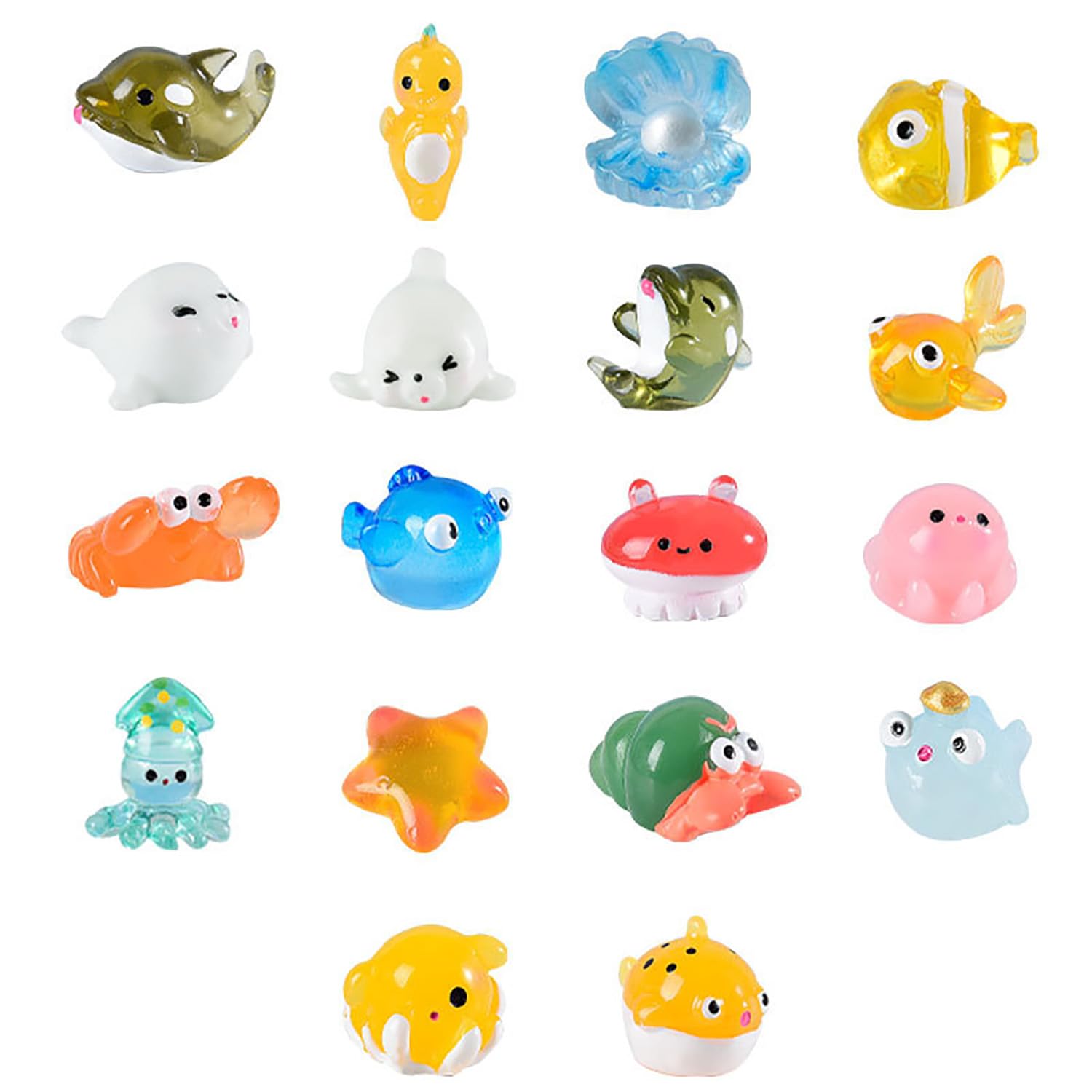 Lstkly B 18Pcs Mini Sea Animals,Mini Resin Ocean Figurines Marine Miniature Aquarium Ornaments Decorations Resin Animals Irthday Party Home Garden Decor Diy Aquarium Dollhouse Decor