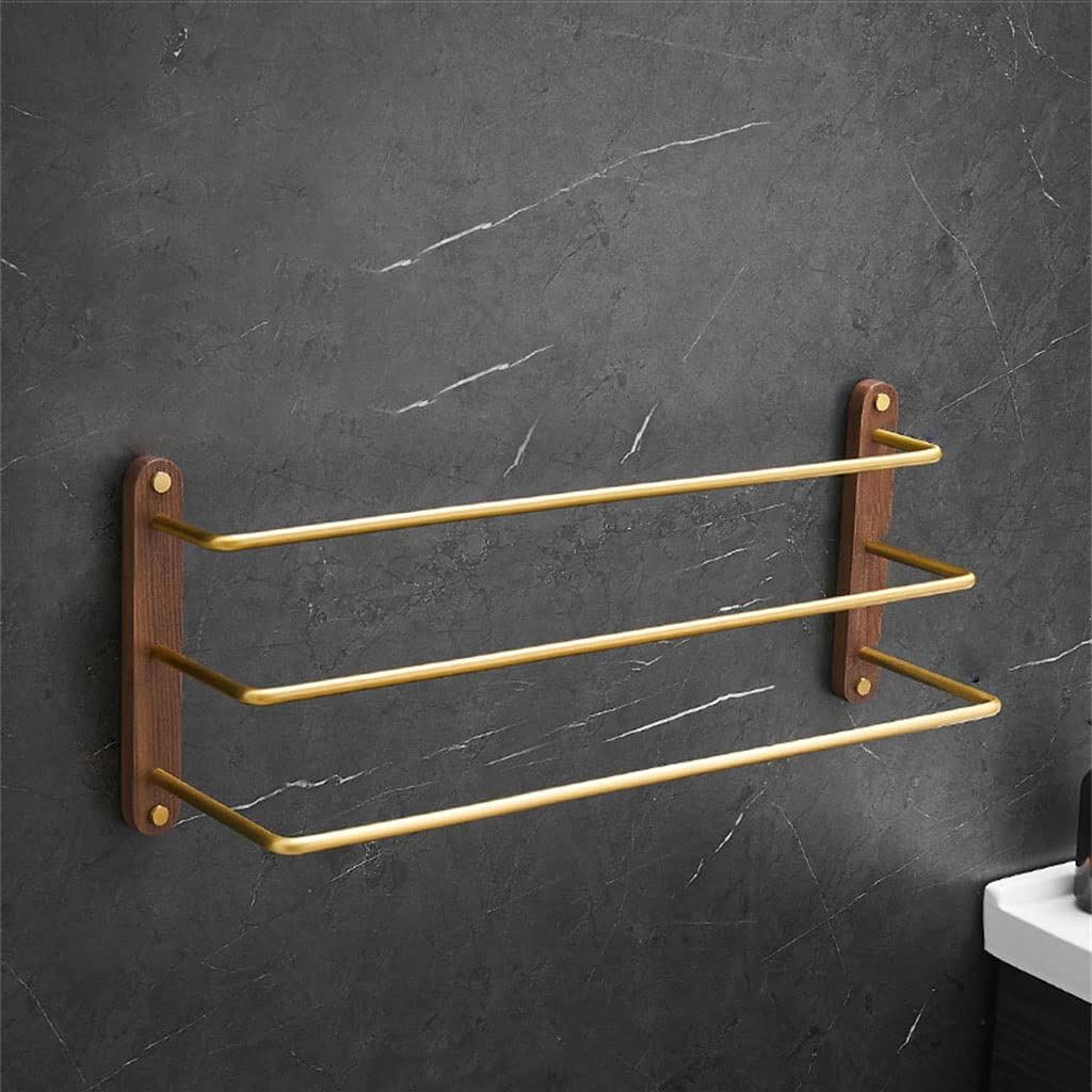 Portasciugamani da Bagno in Alluminio da Parete 30/40/50 Cm Portasciugamani in Legno Accessori da Bagno (A 30CM)