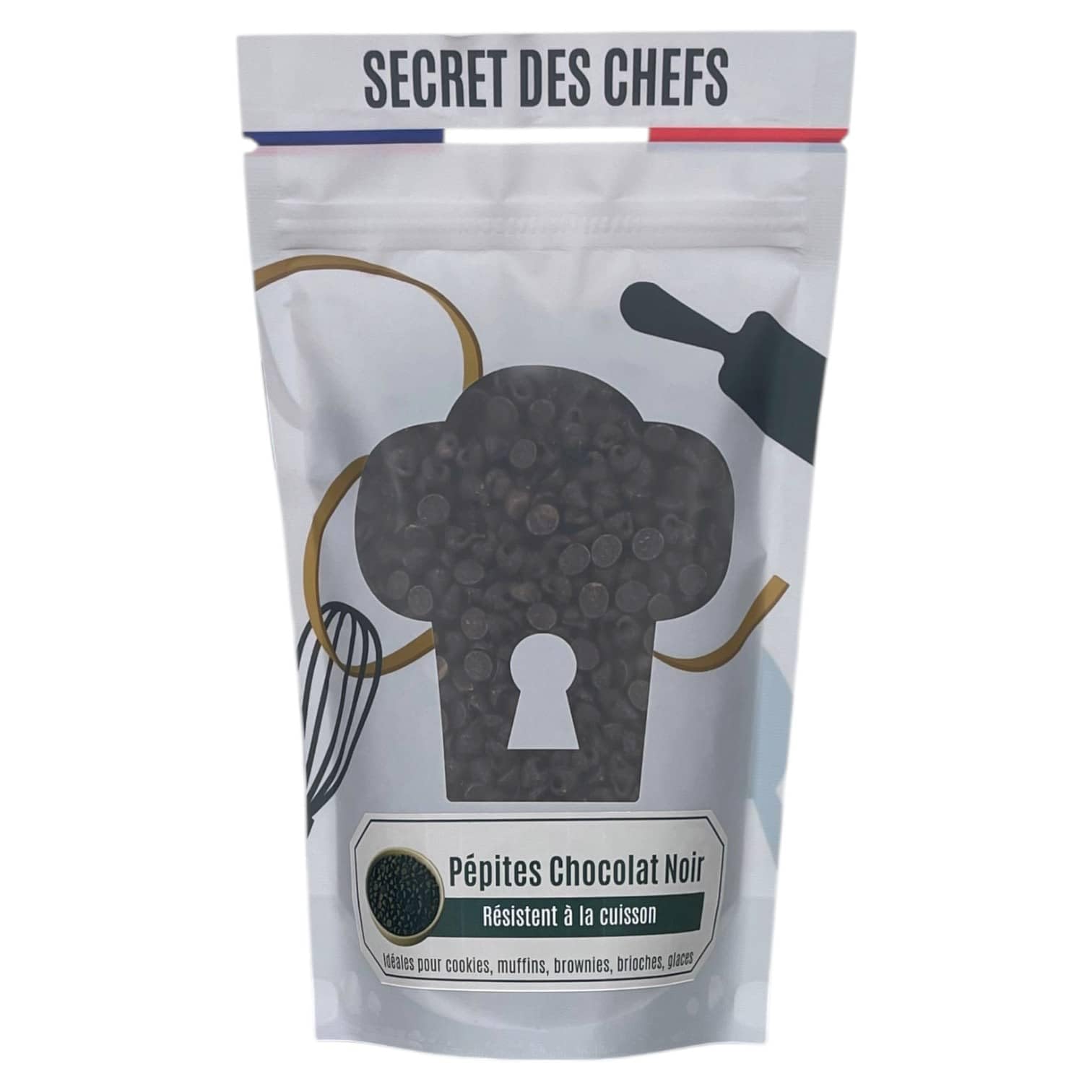 Secret des Chefs – Pépites Chocolat Noir 700g – Qualité Professionnelle – Pour Cookies, Muffins, Brownies, Brioches, Glaces, Pâtisseries
