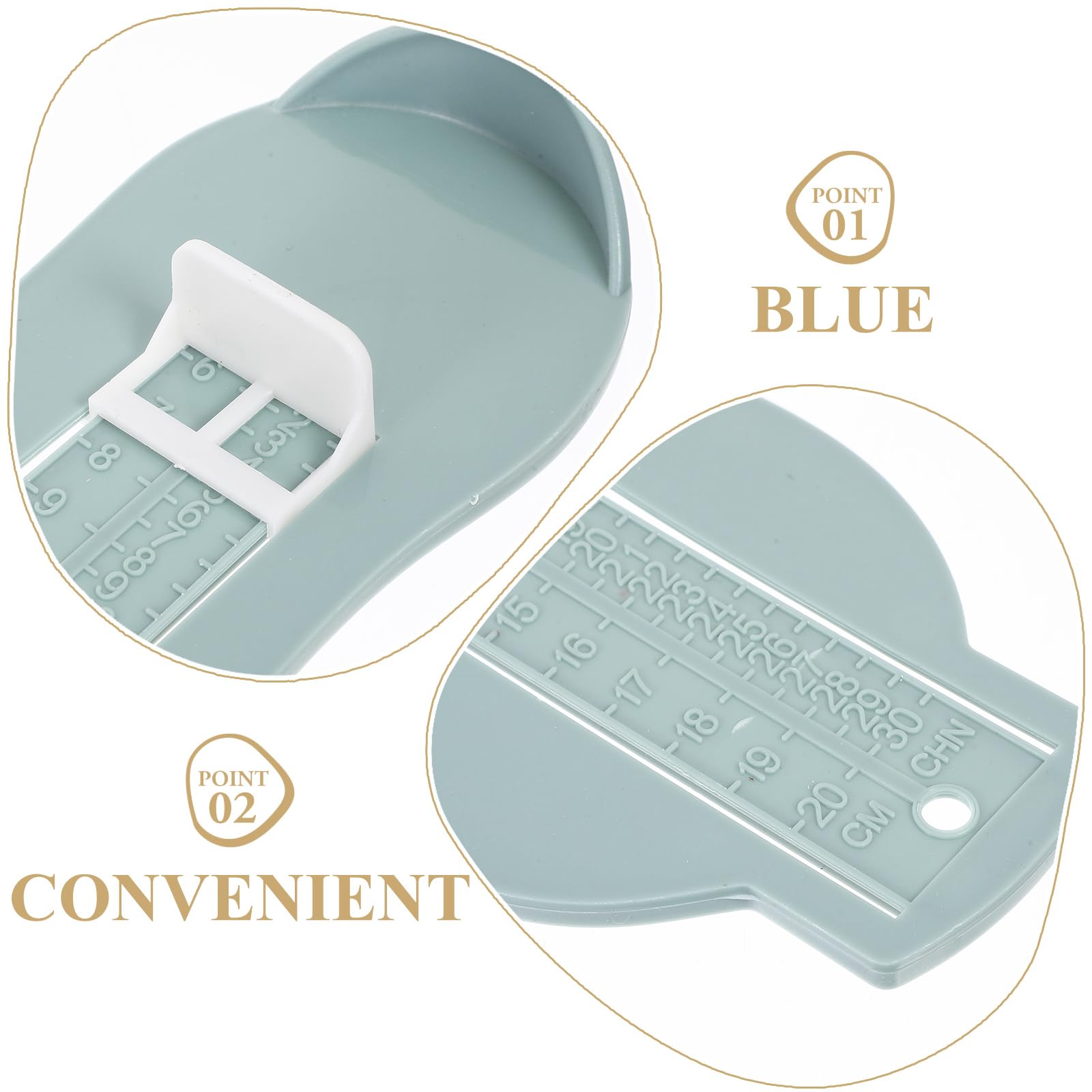 Healifty Appareil de mesure du pied pour le mesureur de chaussures pour enfants, achat de chaussures en ligne avec une mesure de pied (Bleu clair)