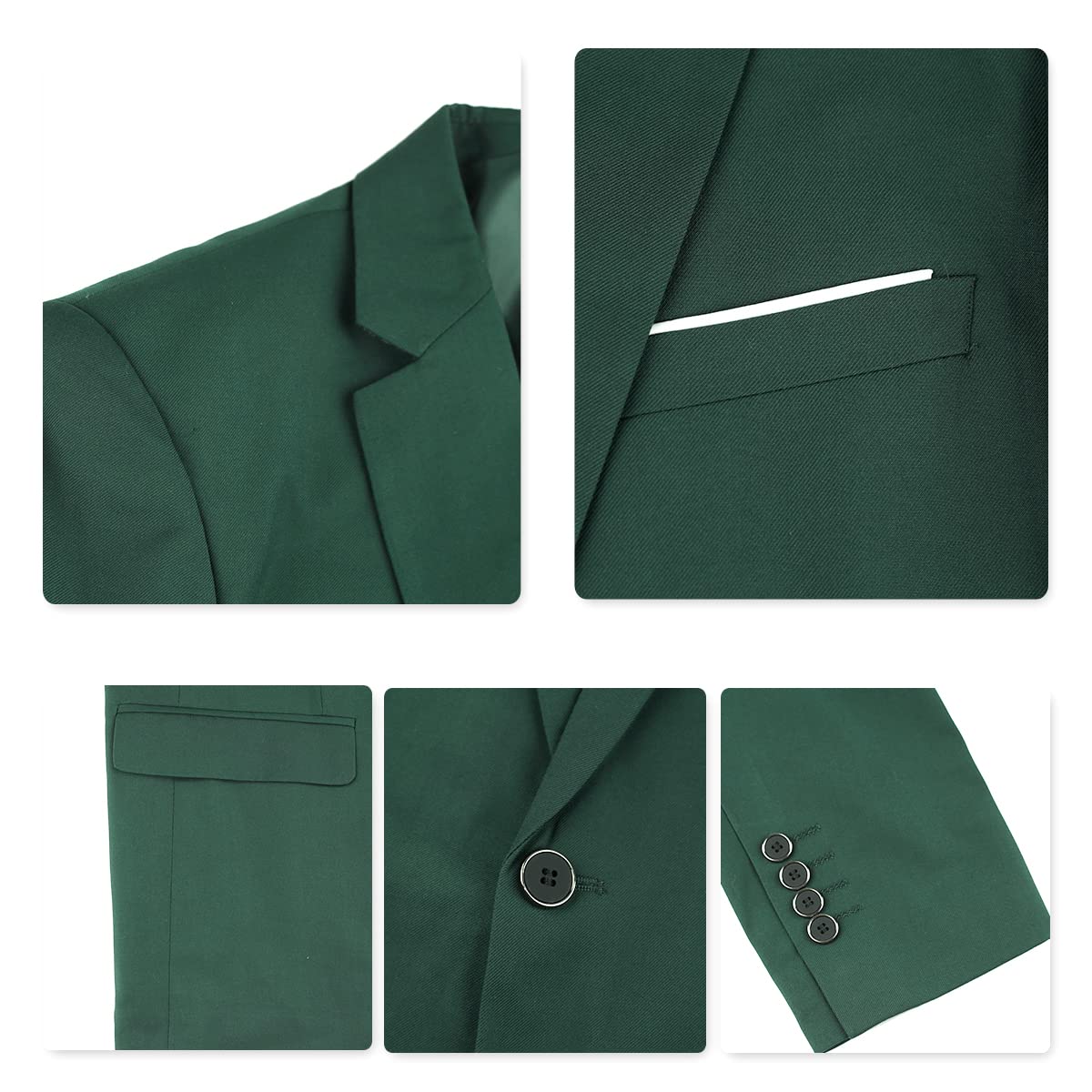 YOUTHUP Costume Homme 2 pièces Slim Fit Mariage Smoking Blazer d'affaires Couleur Uni Veste et Pantalon