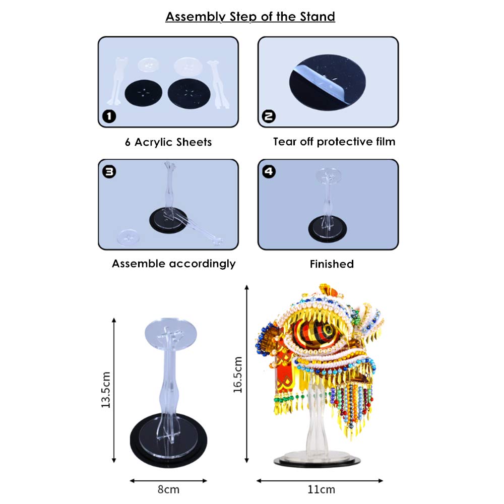 Microworld Metalowe puzzle 3D, figurka lwa taniec figurka ozdoby metalowy model zestaw, DIY wyzwanie metalowy model łamigłówka kreatywny prezent rzemieślniczy dla dorosłych chłopców nastolatków zabawki - chińska kultura tradycyjna