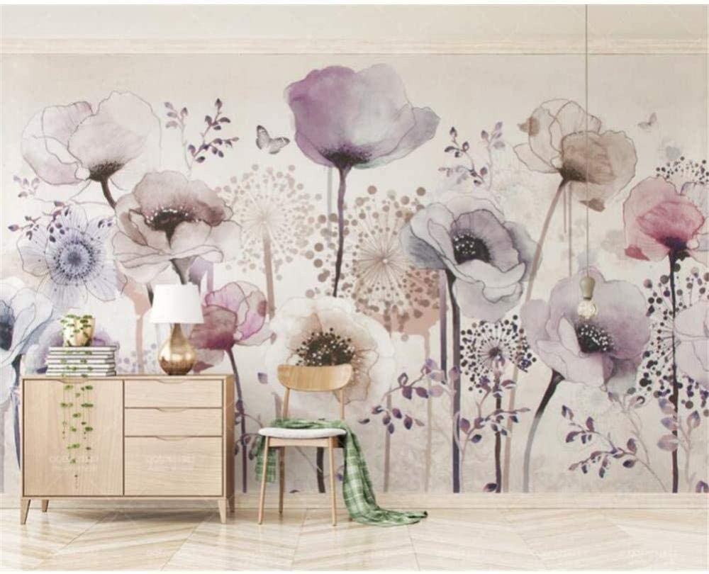 Fototapete Selbstklebende Wandbild 3D Handgezeichnete Lavendelblüten Kinderzimmer Bar Büro Wohnzimmer Restaurant Bekleidungsgeschäft Korridor Hotel Wanddekoration Wandkunst Wandposter Ab 250x175 cm