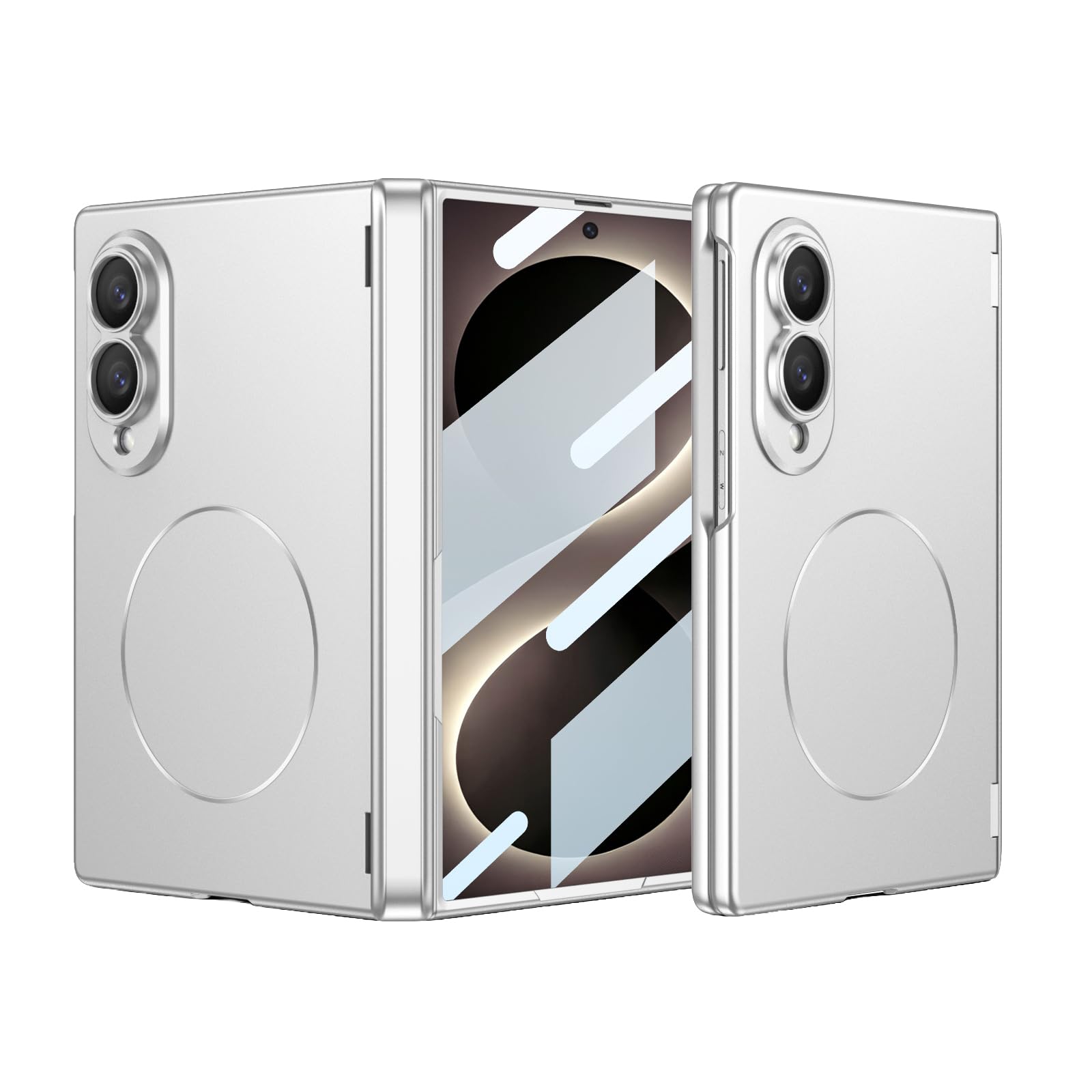 FDUJINH Magnetic Case for Samsung Galaxy Z Fold 8, with Screen Protector Film Full Protection Cover Hinge Anti-Drop Hard Shell