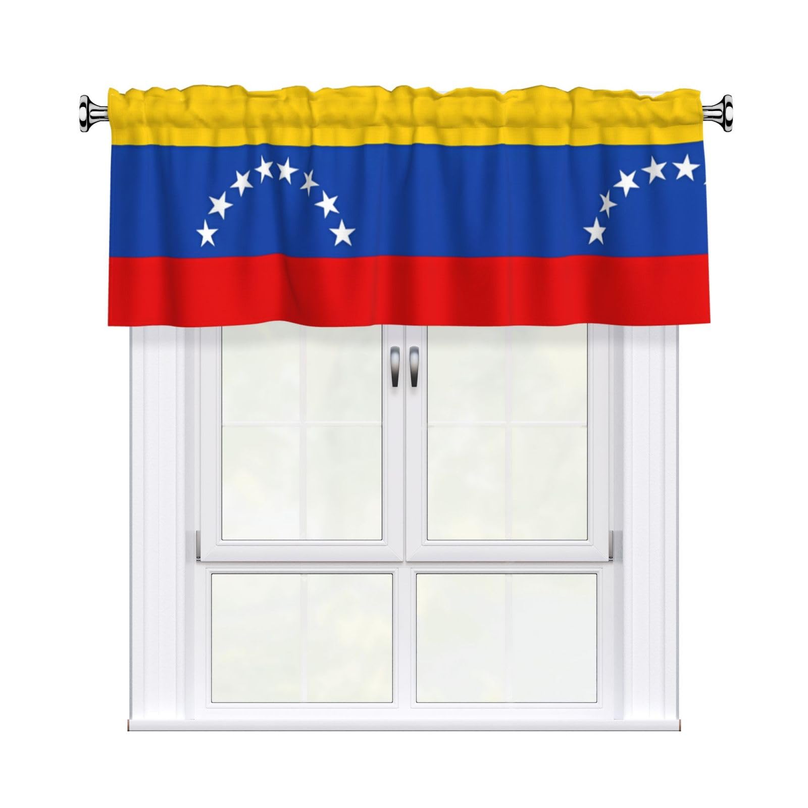 HJFCZH Flag of Venezuela Prints Durable Window Layer – 54x18 Inch 100% Polyester Peach Skin Valance for Long-Lasting Style