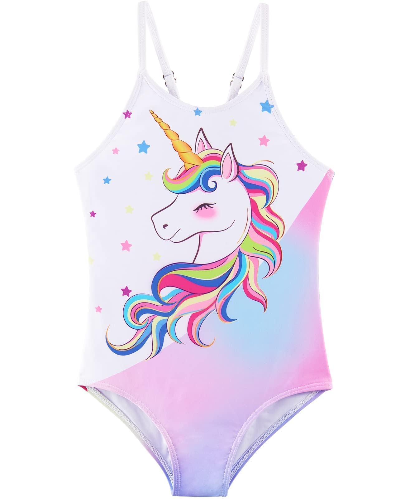 Badeanzug Mädchen Einteilig – Kinder Badeanzug Verstellbare Träger Uv-Schutz Schnelltrocknend Schwimmanzug für Mädchen Strand & Pool