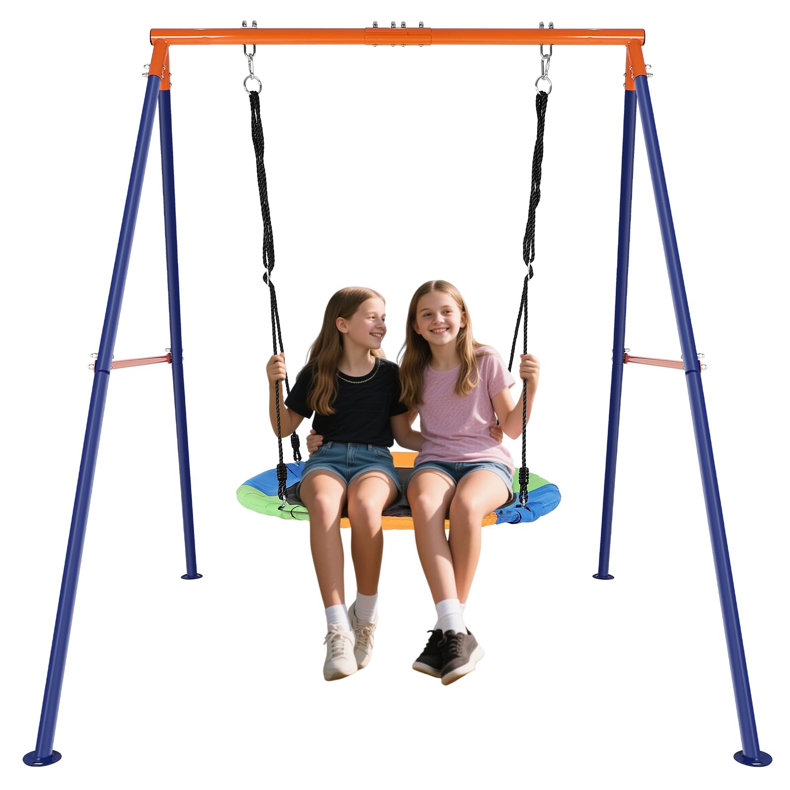 40”Saucer Swing with Stand for Frame,Outdoor Heavy Duty Swing Set Up to 500 Pounds with Heavy Duty Metal,Outdoor Kids Play Equipment