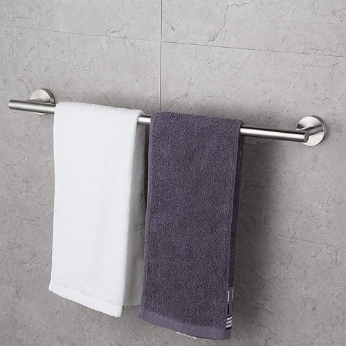 Miniatura 7 de GERZWY Barra para toallas de baño de 24 pulgadas, de acero inoxidable cepillado, estilo contemporáneo, montaje en pared para baño y cocina