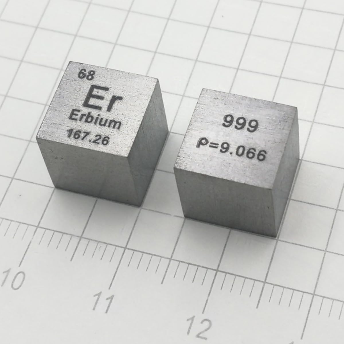 1 Piece 10mm Pure Erbium Metal Density Cube, 99.9% High Purity Carved Er, for Periodic Table Element Specimens Collection Hobbies, Classroom Demo, Science Fair and Lab Research Experiments