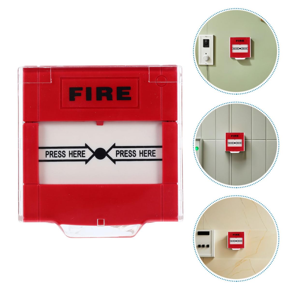 Sosoport Botón de Llamada de Emergencia contra Incendios Rojo Reinicio Manual, Interruptor Manual de Alarma para Montaje en Pared, 2 Unidades, Sistema de Seguridad para Hogar y Oficina