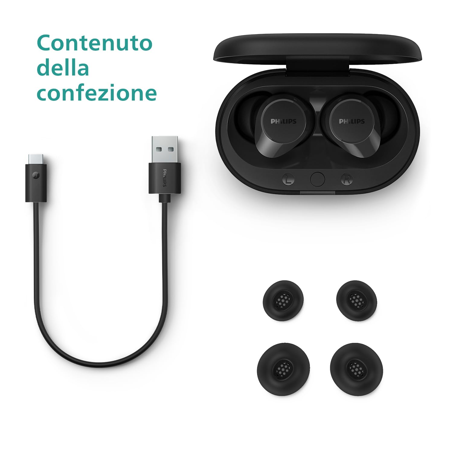 Philips TAT1209BK Cuffie auricolari Bluetooth True Wireless - Nero